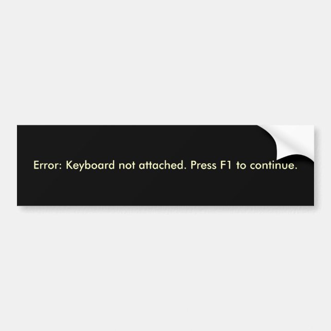 Pegatina Para Coche Error: Teclado no atado (Frente)