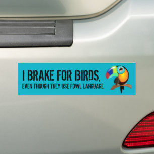Pegatina Para Coche Es Gracioso Que Yo Frene Por Las Aves, Aunque Usen