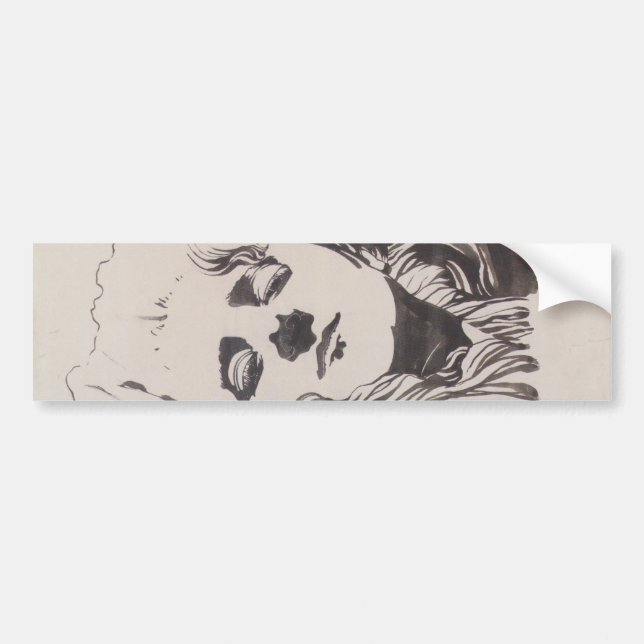 Pegatina Para Coche Esbozo de una mujer de "Ver Sacrum" (Moser) (Frente)