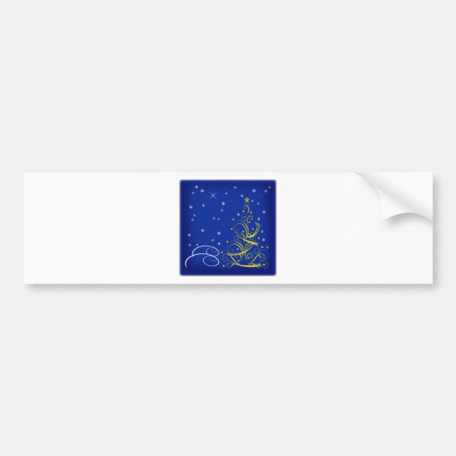 Pegatina Para Coche Escenario de Navidades azules (Frente)
