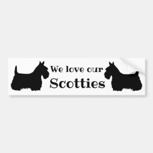 Pegatina Para Coche Escocia Terrier, amamos a nuestras Escocias, 2 esc