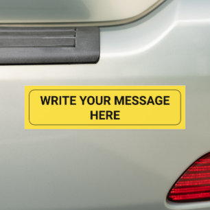 Pegatina Para Coche Escribir su mensaje   Plantilla amarillo de texto