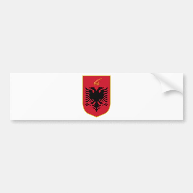 Pegatina Para Coche Escudo de armas de Albania (Frente)
