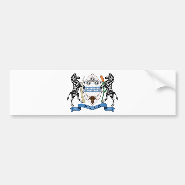 Pegatina Para Coche Escudo de armas de Botswana (Frente)