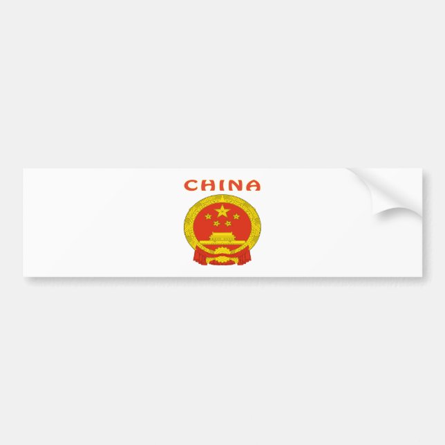 Pegatina Para Coche Escudo de armas de China (Frente)