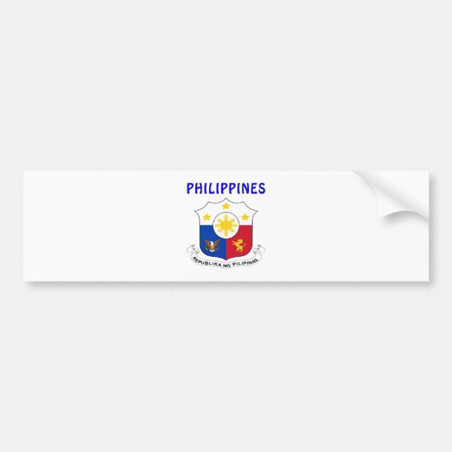 Pegatina Para Coche Escudo de armas de FILIPINAS (Frente)