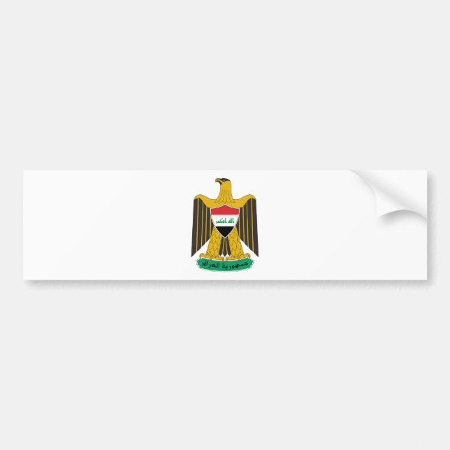 Pegatina Para Coche Escudo de armas de Iraq (Frente)