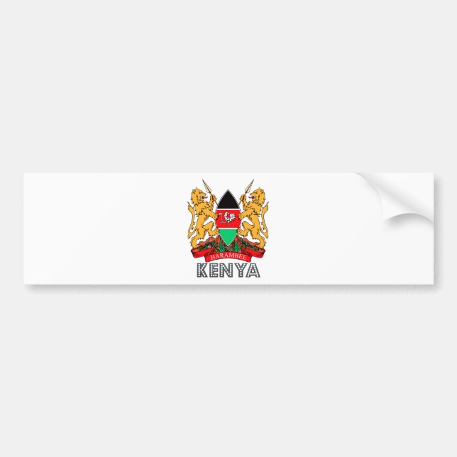 Pegatina Para Coche Escudo de armas de Kenia (Frente)