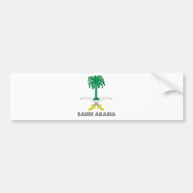Pegatina Para Coche Escudo de armas de la Arabia Saudita (Frente)