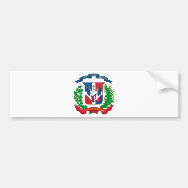 Pegatina Para Coche Escudo de armas de la República Dominicana (Frente)