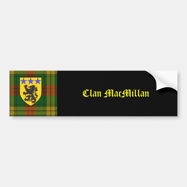 Pegatina Para Coche Escudo de armas de MacMillan Tartán (Frente)