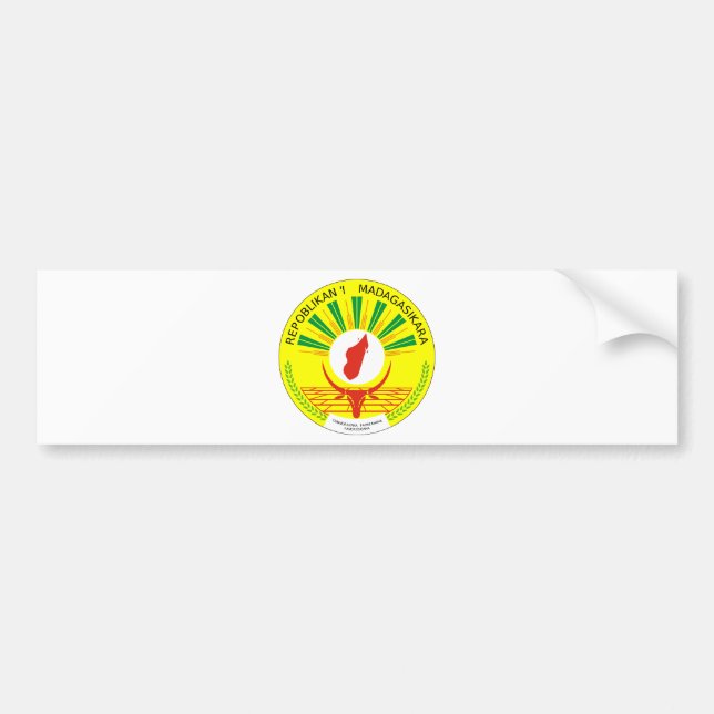 Pegatina Para Coche Escudo de armas de Madagascar (Frente)