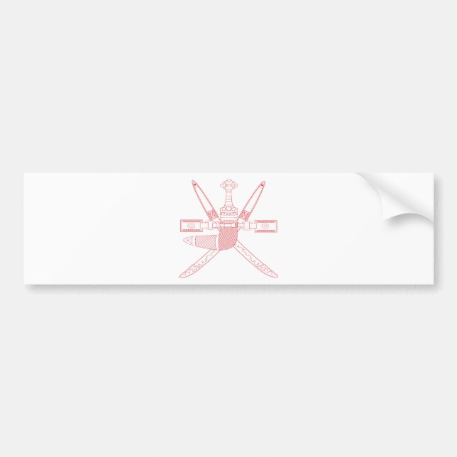 Pegatina Para Coche Escudo de armas de Omán (Frente)