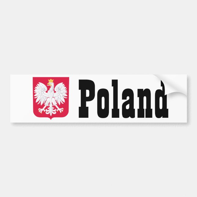 Pegatina Para Coche Escudo de armas de Polonia (Frente)