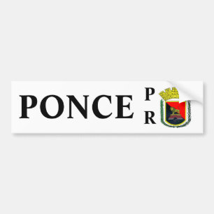 Pegatina Para Coche Escudo de armas de Ponce, Puerto Rico