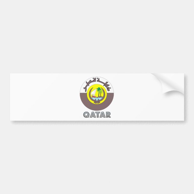 Pegatina Para Coche Escudo de armas de Qatar (Frente)