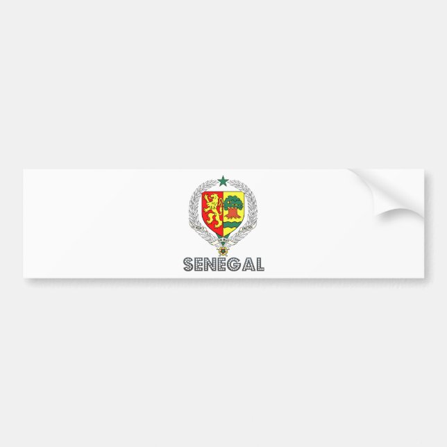 Pegatina Para Coche Escudo de armas de Senegal (Frente)