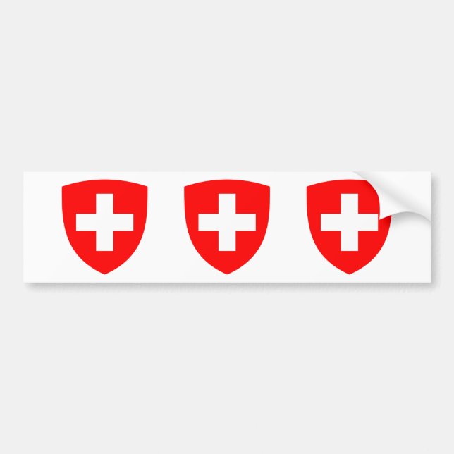 Pegatina Para Coche Escudo de armas de Suiza (Frente)
