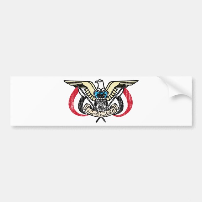 Pegatina Para Coche Escudo de armas de Yemen (Frente)