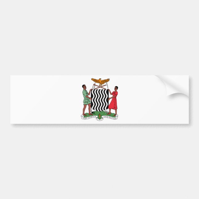 Pegatina Para Coche Escudo de armas de Zambia (Frente)