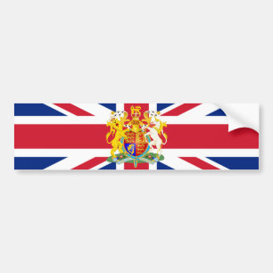 Pegatina Para Coche Escudo de armas y bandera del Reino Unido