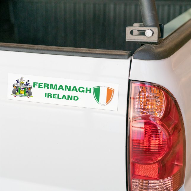 Pegatina Para Coche Escudo de Irlanda y bandera irlandesa (En Camión)
