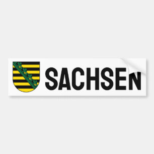 Pegatina Para Coche Escudo de Sachsen (Sajonia), ALEMANIA