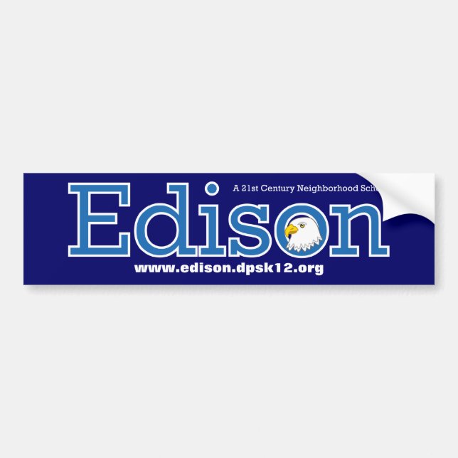 Pegatina Para Coche Escuela primaria Bumpersticker de Edison (Frente)