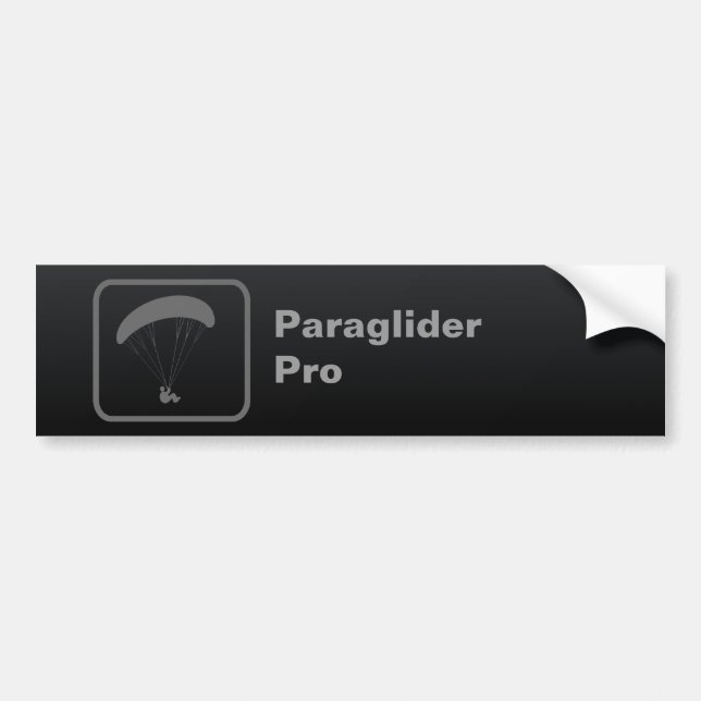 Pegatina Para Coche Eslogan "Paraglider Pro" negro (Frente)
