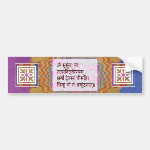 Pegatina Para Coche Esmero al mantra de GAYATRI - fondo artístico