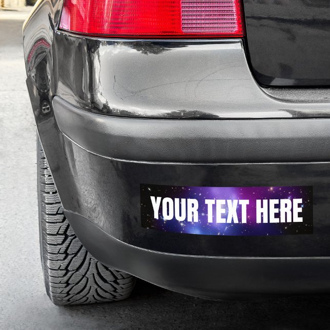 Pegatina Para Coche Espacio celeste púrpura foto en blanco (Purple Celestial Space Photo Blank Bumper Sticker)