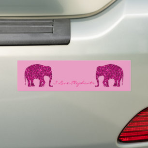 Pegatina Para Coche Espeluznante rosa rosado Elefante chispa Tu texto
