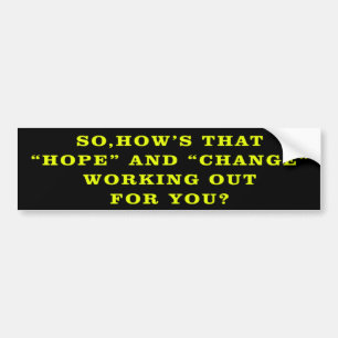 Pegatina Para Coche Esperanza y cambio Obama anti BumperSticker
