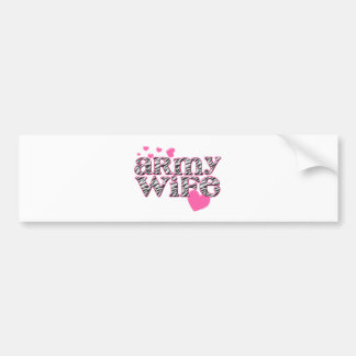 Pegatina Para Coche Esposa del ejército [estampado de zebra]
