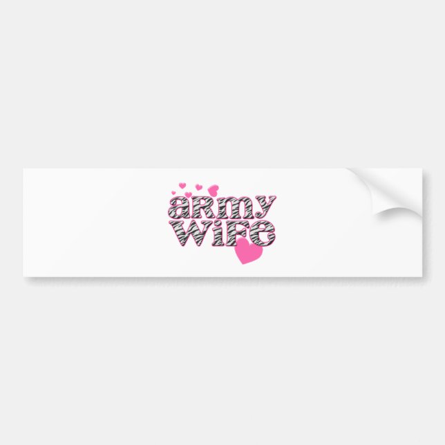Pegatina Para Coche Esposa del ejército [estampado de zebra] (Frente)