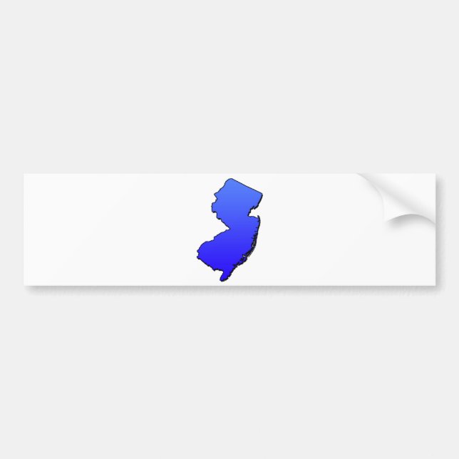 Pegatina Para Coche Esquema azul de Nueva Jersey (Frente)