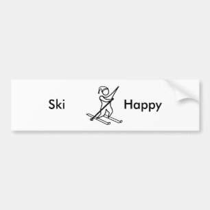 Pegatina Para Coche Esquí feliz (Skiis)