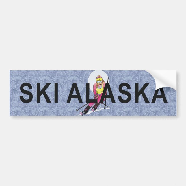 Pegatina Para Coche Esquí superior Alaska (Frente)