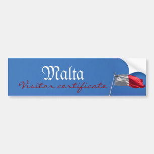 Pegatina Para Coche Estaba en Malta - certificado de visitante