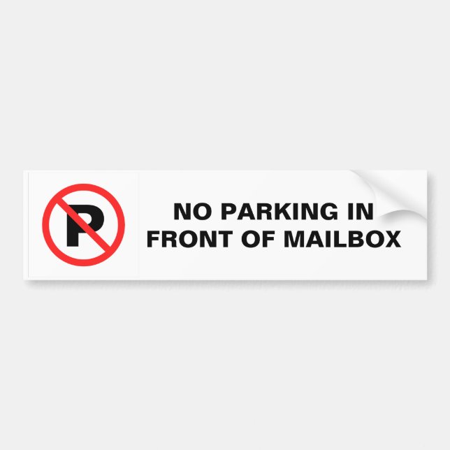 Pegatina Para Coche Estacionamiento prohibido delante del buzón (Frente)