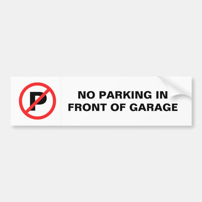 Pegatina Para Coche Estacionamiento prohibido delante del garaje (Frente)