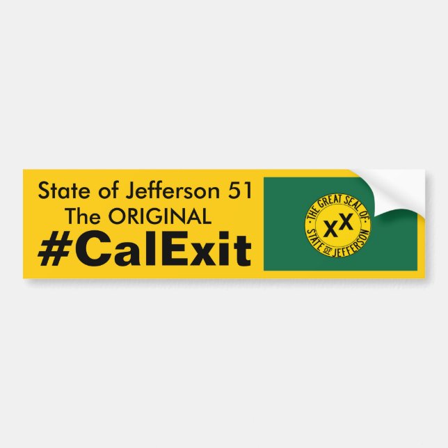 Pegatina Para Coche Estado de CALEXIT de Jefferson 51 (Frente)