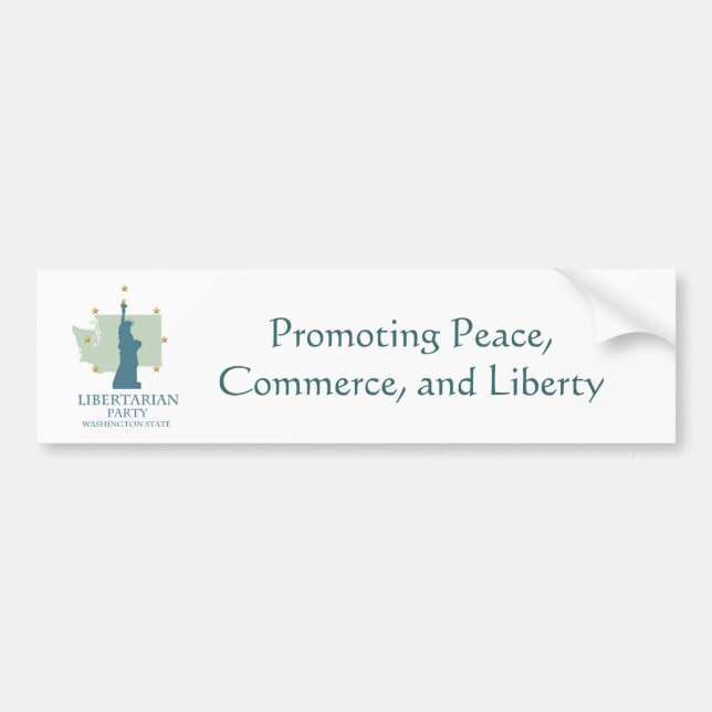 Pegatina Para Coche Estado de Washington libertario del fiesta (Frente)
