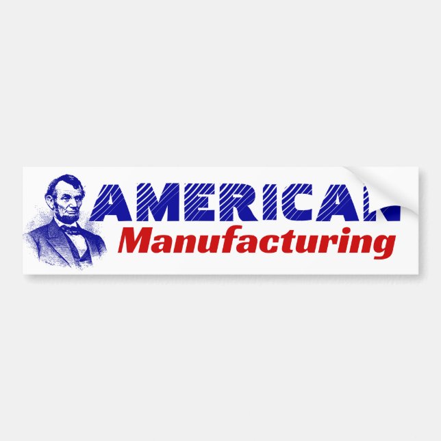 Pegatina Para Coche Estados Unidos de América Manufactura Abraham Linc (Frente)