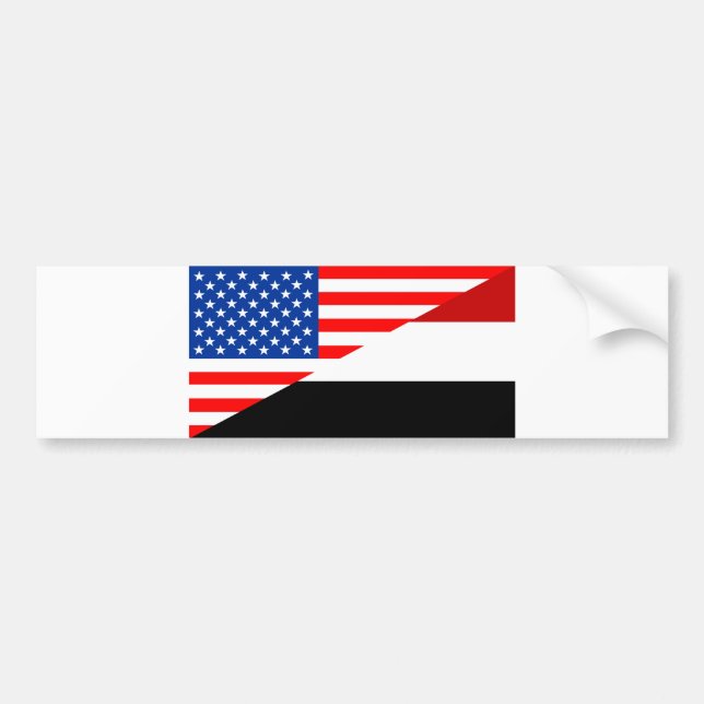 Pegatina Para Coche estados unidos estados unidos yemen half flag esta (Frente)