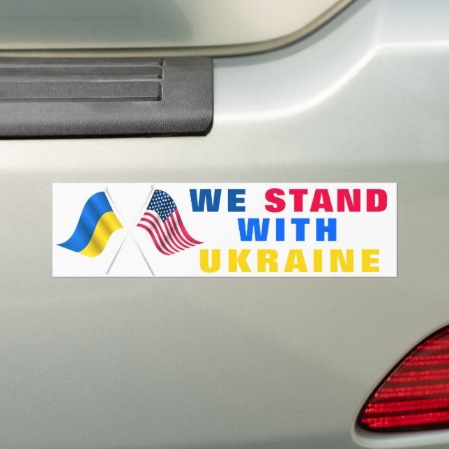 Pegatina Para Coche Estamos con Ucrania - Bandera de Estados Unidos -  (en coche)
