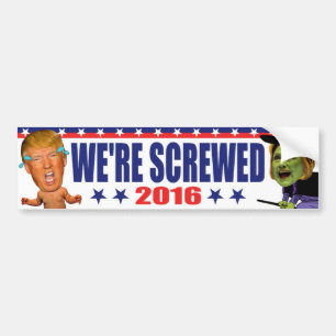 Pegatina Para Coche Estamos Jodidos 2016 - Anti Trump Hillary Clinton