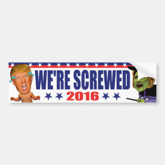 Pegatina Para Coche Estamos Jodidos 2016 - Anti Trump Hillary Clinton