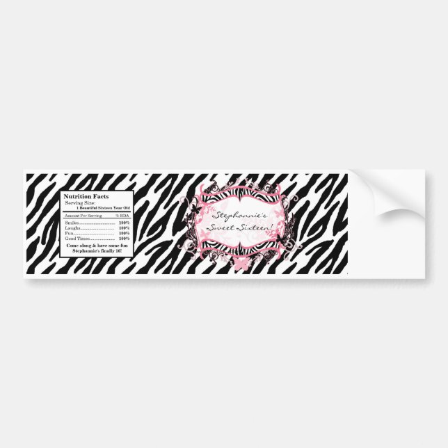 Pegatina Para Coche Estampado de zebra femenino de la mariposa de la (Frente)
