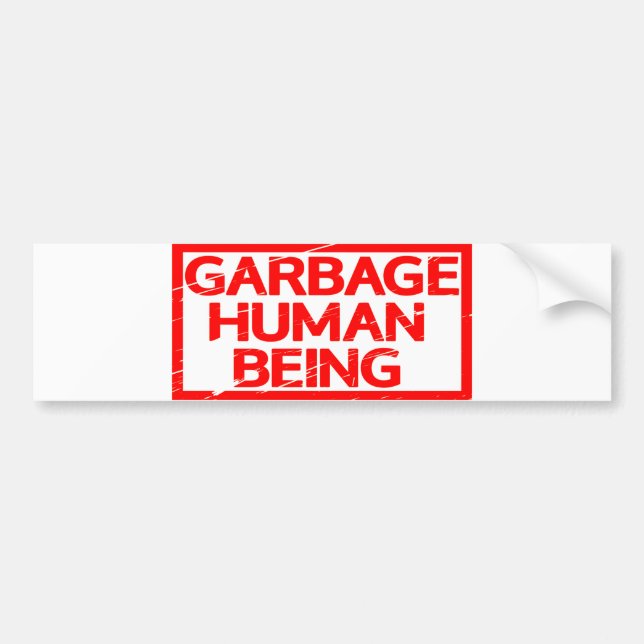 Pegatina Para Coche Estampilla de ser humano de basura (Frente)